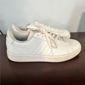 Adidas White and Gold Casual Sneakers